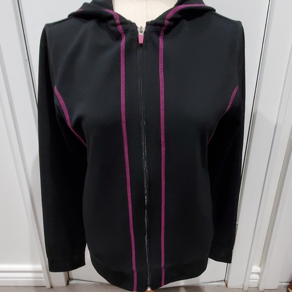 Champion Black Zip-Up Hoodie Jacket – Medium, Lightweight & Brand New